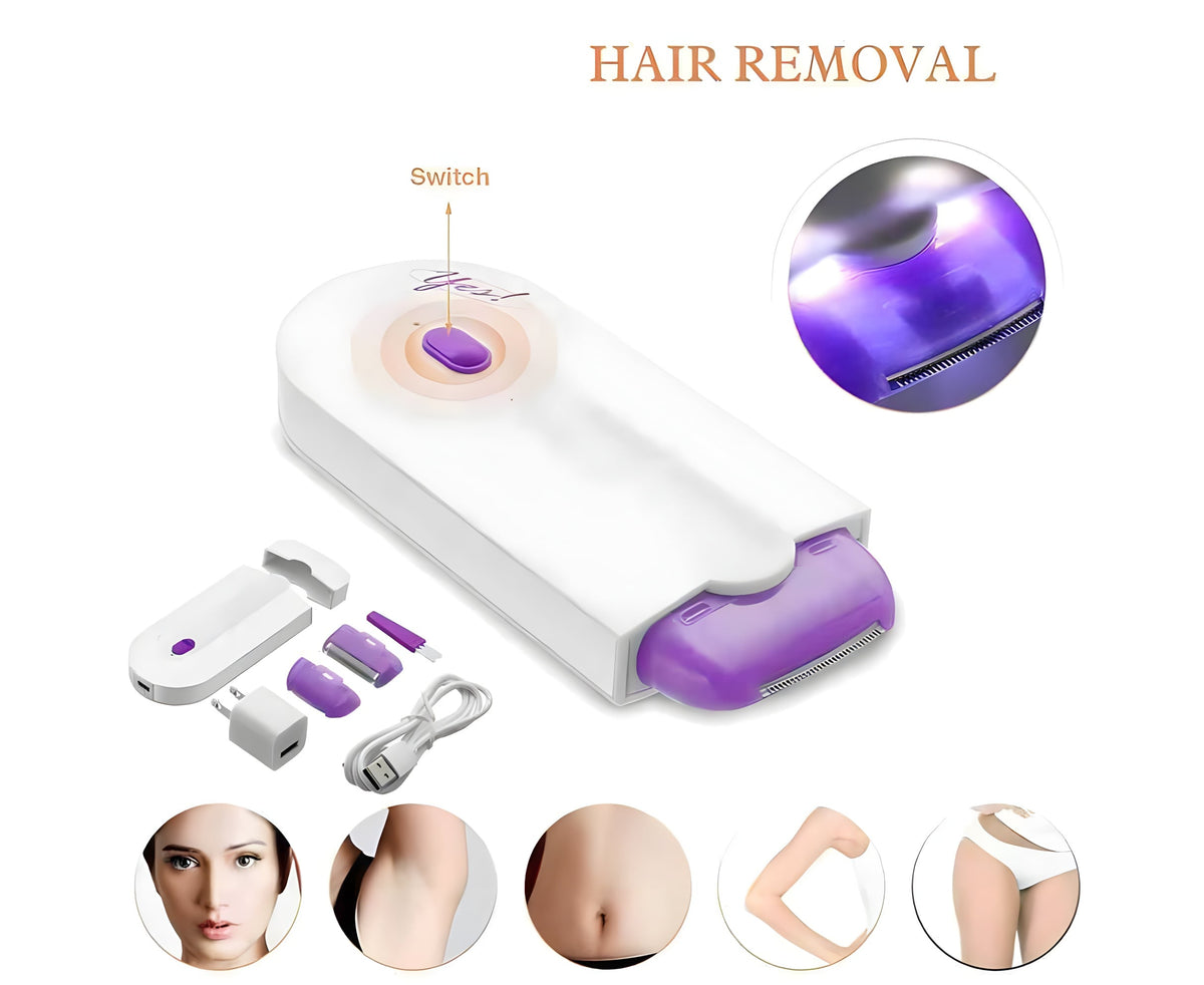 Rechargeable Painless Epilator – Facial & Body Hair Remover